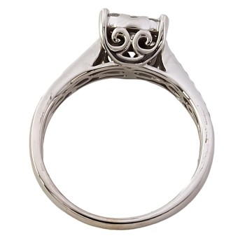 18ct white gold Diamond 0.75cts Cluster Ring size P